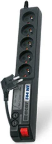 Galios juosta Acar 504WF įtampa 5 lizdai 5 m juoda (W0075)