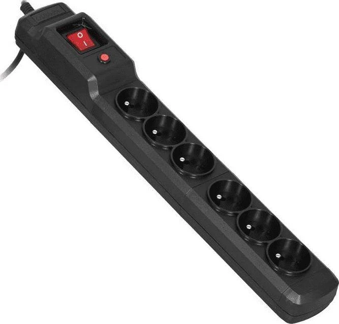 Maitinimo juosta Activejet Combo anti-surge 6 lizdai 5 m juodi