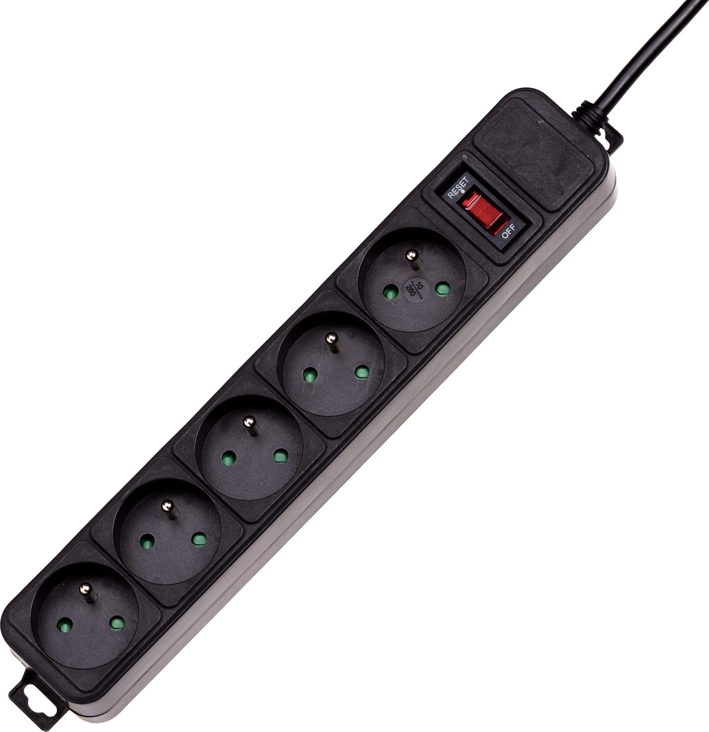 Prailgintuvas su apsauga Akyga AK-SP-05A juoda - 5 lizdai - 1.8 m
