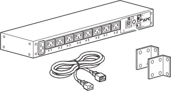 APC AP7921B maitinimo paskirstymo įrenginys 0U/1U Juoda 8 AC išvestis(ys / čių)