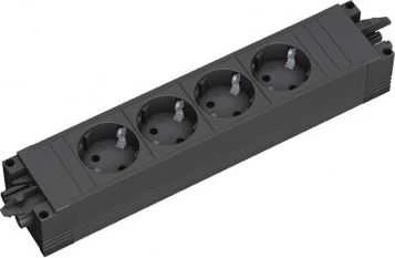 Bachmann DESK maitinimo juosta, 4 lizdai, juoda