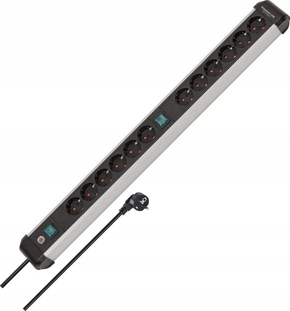 Brennenstuhl Premium-Alu-Line maitinimo juostelė 12 krypčių 3 m H05VV-F 3G1.5