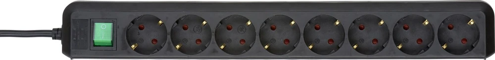 Brennenstuhl Eco-Line prailgintuvas, 8 xCEE 7/4, 1xCEE 7/7, mygtukas, 3m, apsauga nuo vaikų , juodas 1159300018 / GT-509