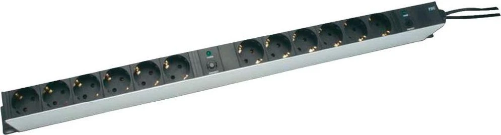 Assmann Electronic DIGITUS 48,3cm 19Zoll Steckdosenleiste Aliuminio 12fach 2Kreislaeufe juodas 2x16A mit 2xUeberlastschutz inkl. Metallhalterung
