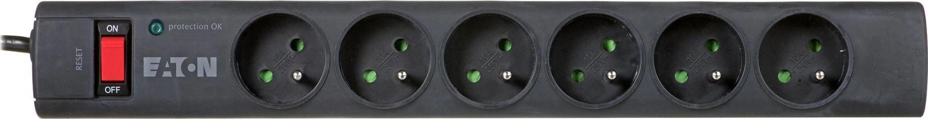 Eaton PS6F viršįtampių ribotuvas 6 AC išvestis(ys / čių) 220 - 250 V Juoda, Balta 1 m