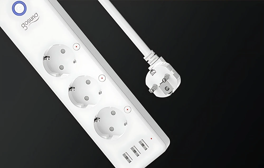 Gosund P1 3x Schuko elektros lizdai 3x USB 3680W TUYA, Smart Life, Gosund