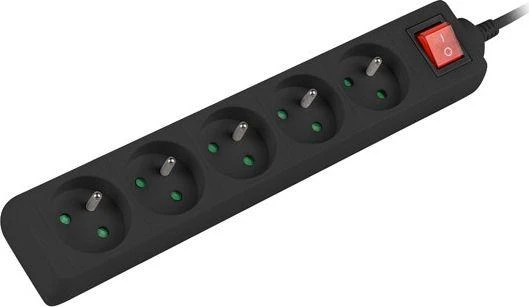 LANBERG PS1-05E-0300-BK 3M Juodas LANTERGE CURVE 5X 230V PL SU GRANDINĖS IŠJUNGIKLIU PILNAS VARIS