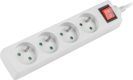 LANBERG PS1-04E-0150-W 1.5M Baltas LANTERGE CURVE 4X 230V PL WITH CIRCUIT BREAKER FULL COPPER