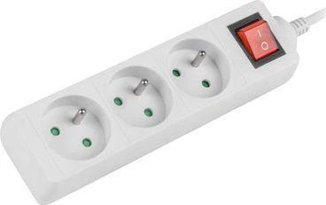 LANBERG PS1-03E-0150-W 1.5M Baltas LANTERGE CURVE 3X 230V PL WITH CIRCUIT BREAKER FULL COPPER