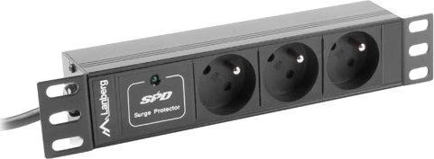 LANBERG PDU-03E-0200-BK PDU 10 1U 16A 3x 230v PL 2m Juodas