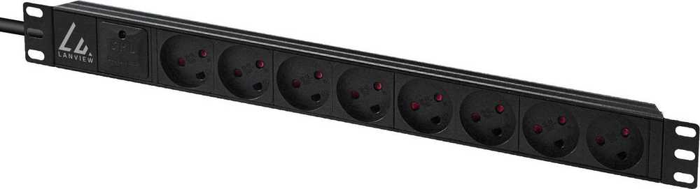 „Lanview LVR-2MDK-SPD-DK8“ stovo tipo maitinimo lizdas, 8 lizdai, 2 m