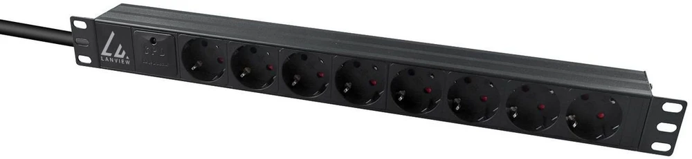 Listwa zasilająca Lanview LVR-2MSCH-SPD-SCH8 PDU 8 gniazd Juodas (W129238343)