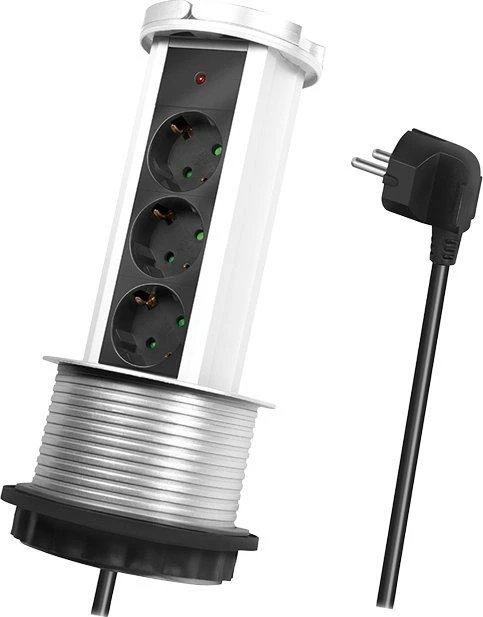LogiLink 3 gniazda 1.8m juoda-sidabrinė