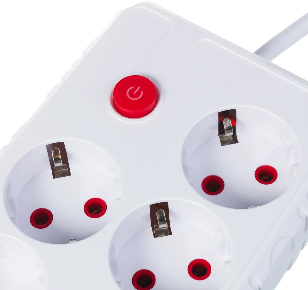 „Maclean“ maitinimo laidas, 4 lizdų prailginimo laidas + 3xUSB, 110–240 V AC 50/60 Hz, 2,1 A maks. 2500 W, 3 m, baltas, MCE393 W