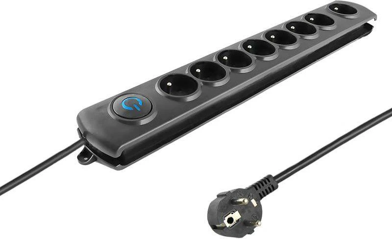 QOLTEC 50113 Viršįtampių apsauga 8 maitinimo lizdas 1,8m