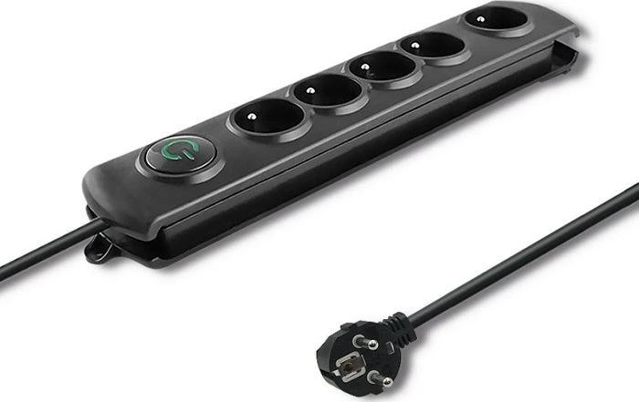 QOLTEC Apsauga nuo viršįtampių Quick Switch 5 lizdai 3m juodas