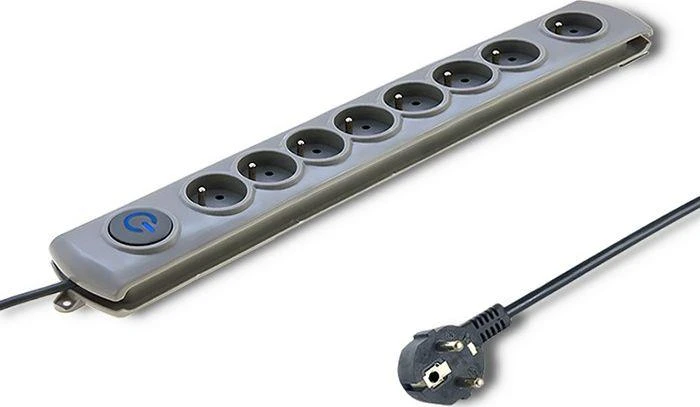 QOLTEC 50168 Apsaugos nuo viršįtampių Quick Switch 8 lizdai pilka 3m