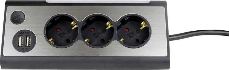 REV LIGHT SOCKET 3 kartus kelių lizdų lizdas + 2x USB