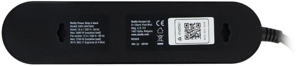 Shelly Group Išmanus maitinimo blokas Shelly Power Strip 4 Gen4, juodas