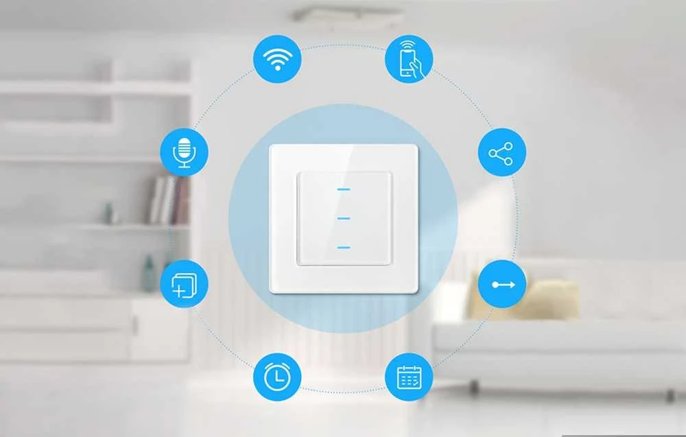 Išmanusis šviesos jungiklis WiFi Avatto N-TS10-W3 3 krypčių TUYA (balta)