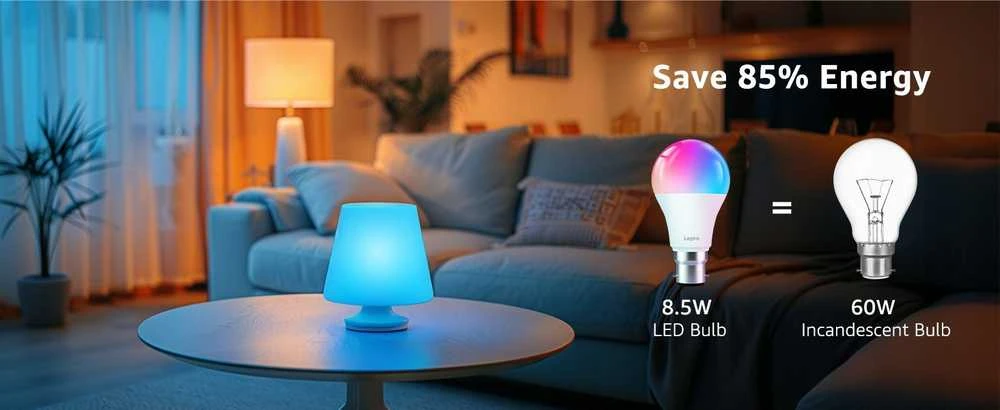 LEPRO B1 E27 LED lemputė su „Bluetooth“ ir „Wi-Fi“, 806 lm