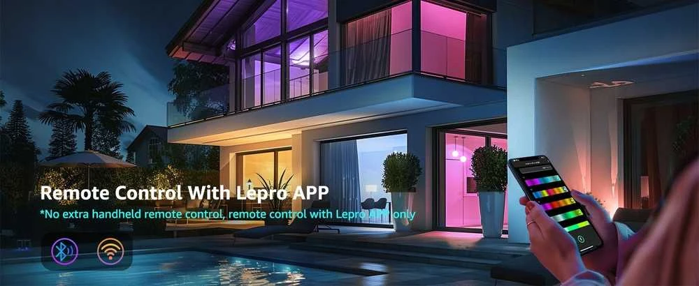 LEPRO B1 E27 LED lemputė su „Bluetooth“ ir „Wi-Fi“, 806 lm