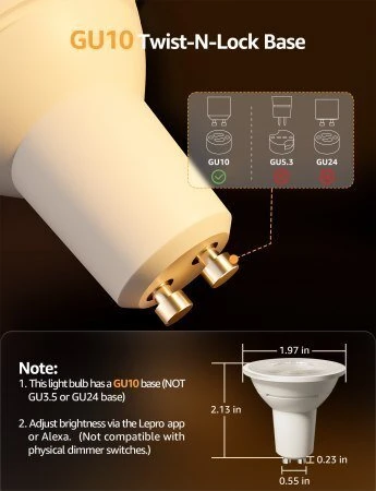 Lite Bulb Moments Lepro BG1 AI Smart żarówki GU10 (4vnt.)