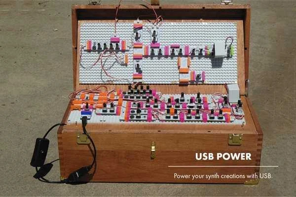 „LittleBits“ galia (USB), maitinimo modulis, „littleBits“, mėlyna, balta, 95,2 mm, 190,5 mm, 12,7 mm