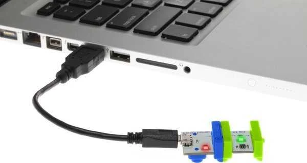 „LittleBits“ galia (USB), maitinimo modulis, „littleBits“, mėlyna, balta, 95,2 mm, 190,5 mm, 12,7 mm