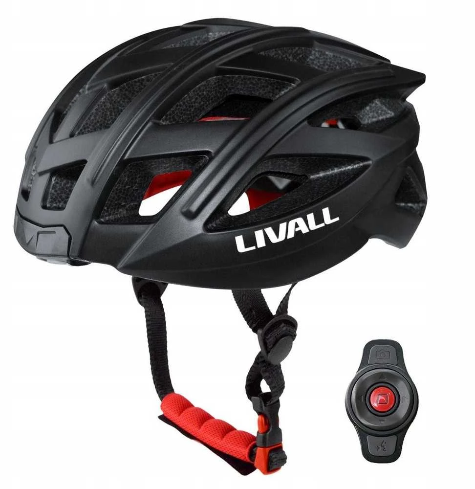 Livall „Bluetooth“ plento šalmas 55–61 cm LED/SOS/interkom juodas