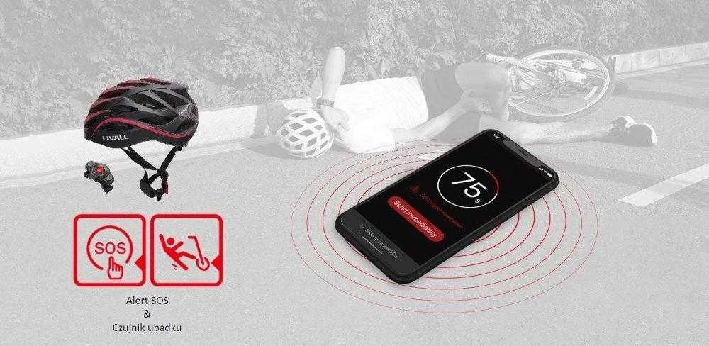 Livall „Bluetooth“ plento šalmas 55–61 cm LED/SOS/interkom raudonas