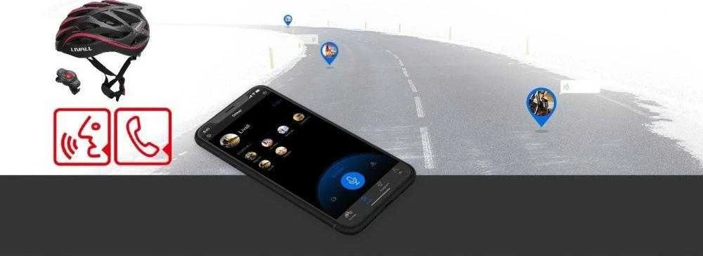 Livall „Bluetooth“ plento šalmas 55–61 cm LED/SOS/interkom raudonas