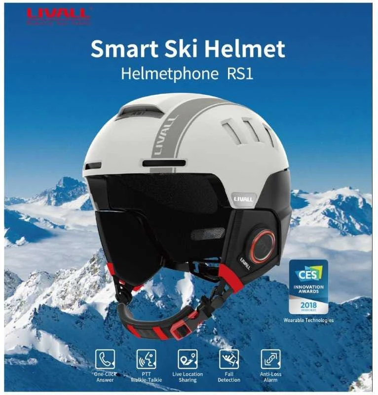 Livall Bluetooth slidinėjimo šalmas 57-61cm Intercom/SOS balta
