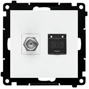 Kontakt Simon GN.ANTE."F"+RJ45 K.6 Matinis Baltas SIMON55