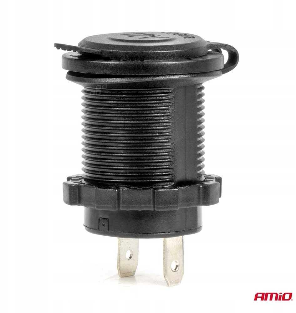 Vandeniui atsparus automobilio cigarečių degiklio maitinimo lizdas su raudonu LED apšvietimu,12/24V AMIO-04219