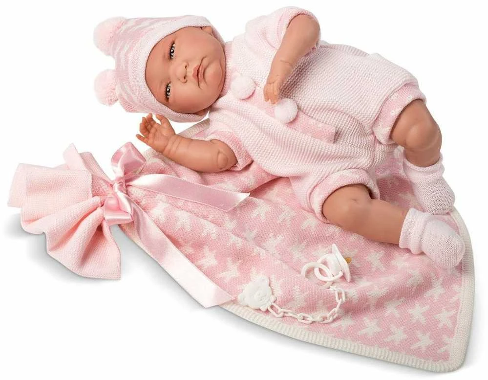 Llorens lėlė su rožine antklode, 40 cm (GXP-605841)