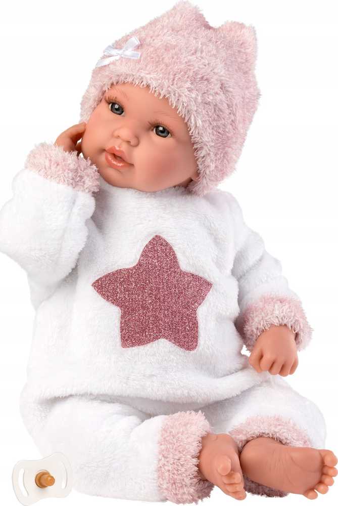 Llorens Llorens 63648 Verkianti lėlė 36 cm rožinė kepurė