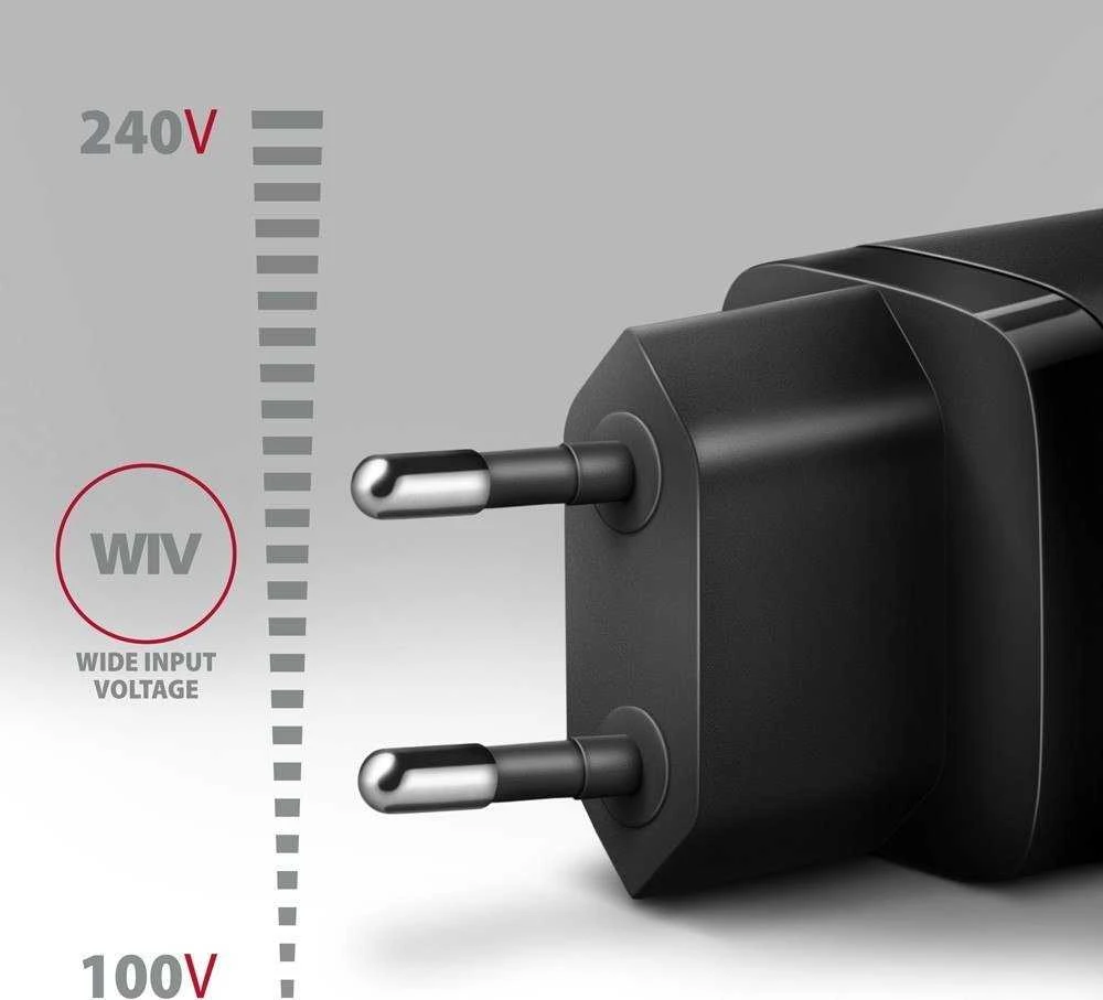 Axagon Sil sieninis įkroviklis 2x prievadas (USB-A + USB-C), PD3.0/QC4+/PPS/AFC/Apple. 30W bendra galia.