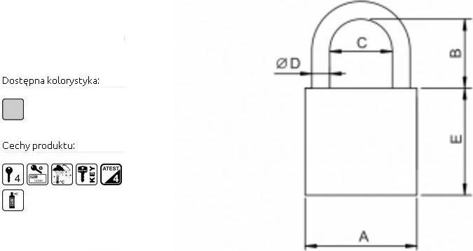 LOB GRANITE-1 UŽSKYRA SU SERTIFIKATU, APSAUGOS ĮSIGALIMO, 4 RAKTAI