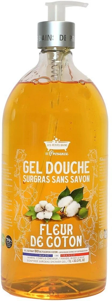 Les Petites Bains de Provence Fleur de Coton Dušo želė For Sensitive Skin, 1000 ml