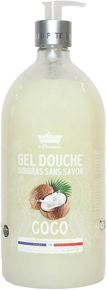 Les Petites Bains de Provence Coconut Dušo želė For Sensitive Skin, 1000 ml