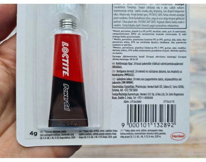 Universalūs klijai LOCTITE SUPER ATTAK PowerFlex Gel, 4 g