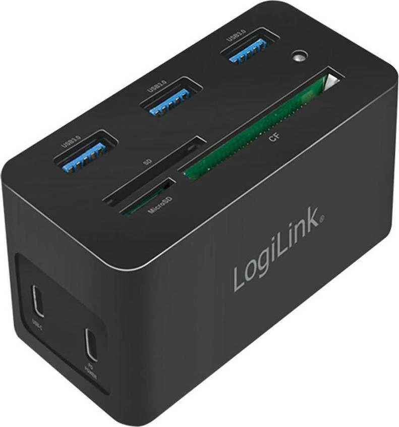 LogiLink 10W1 USB-C stotelė su kortelių skaitytuvu