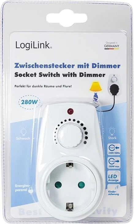 LogiLink Adapteris maitinimo lizdai su šviesos reguliatoriumi balta (PA0151)