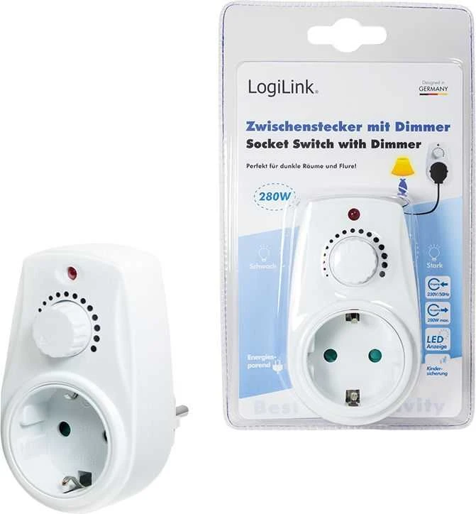 LogiLink Adapteris maitinimo lizdai su šviesos reguliatoriumi balta (PA0151)