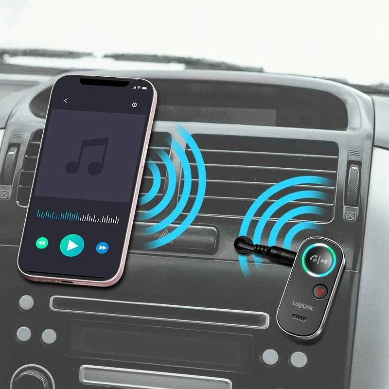 LogiLink Bluetooth imtuvas prijungtas automobilyje