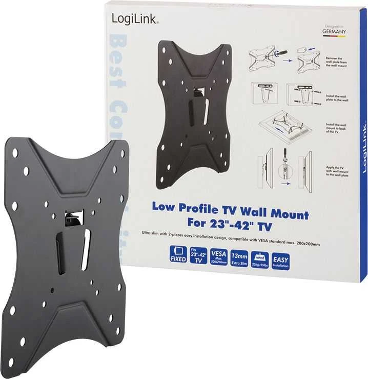 LOGILINK BP0004 LOGILINK - televizoriaus sieninis laikiklis, fiksuojamas, 23-42