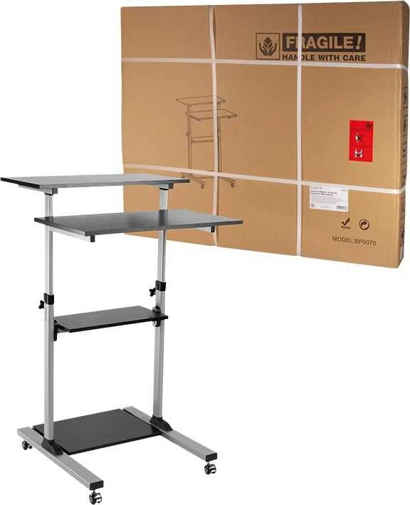 Laikiklis Logilink Kompaktiška mobili stovi kompiuterinė darbo vieta BP0070, Maksimalus svoris (talpa) 60 kg, Juodas/Pilkas
