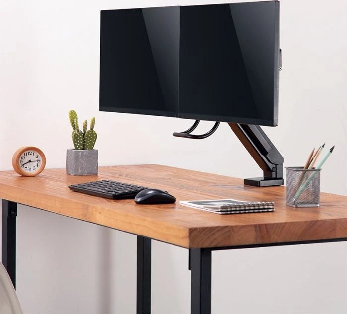 LOGILINK BP0102 Dual Monitorius 17–27 colių plieno laikiklis, taupantis erdvę