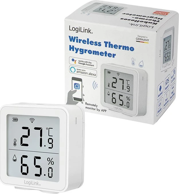 LOL LogiLink SC0116 higrometras ir psichrometras Vidaus Elektroninis higrometras Balta